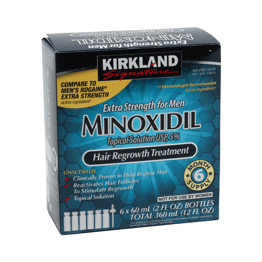 Minoxidil Liquido 5 Kirkland Caja 6 Uds Crecimiento Del Vello Facial