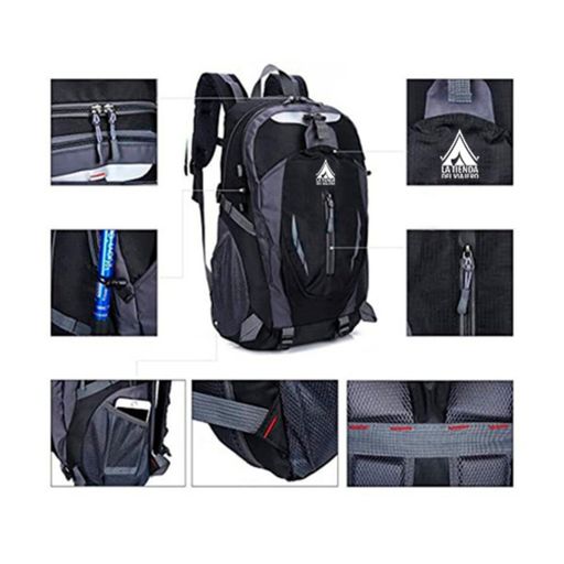 Mochila Deportiva Sport Maleta Trekking Laptop Viaje Camping Negra GENERICO