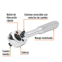 Ratchet cuadro 1/4"" cabeza de pera de liberacion rapida 13214
