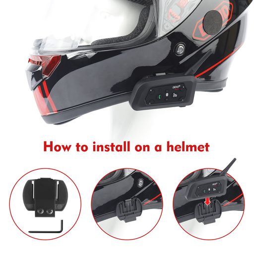  Auriculares para casco de motocicleta, casco de motocicleta,  intercomunicador Bluetooth, sistema de comunicación, auriculares Bluetooth  con micrófono, capacidad de batería de 450 mAh : Electrónica