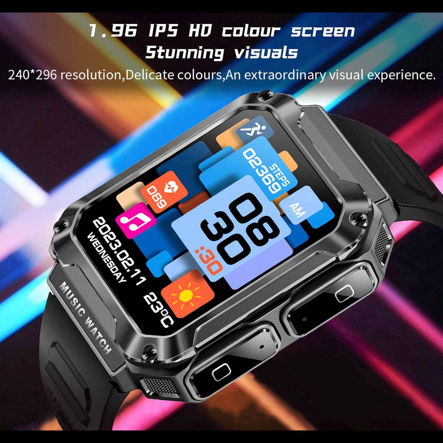 Reloj Inteligente Con Auriculares Inalámbricos T93 3 En 1 Auriculares Bt Camuflaje