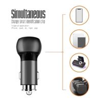 Cargador Metálico de Celular Súper Rápido para Automóvil 36W Doble USB-A