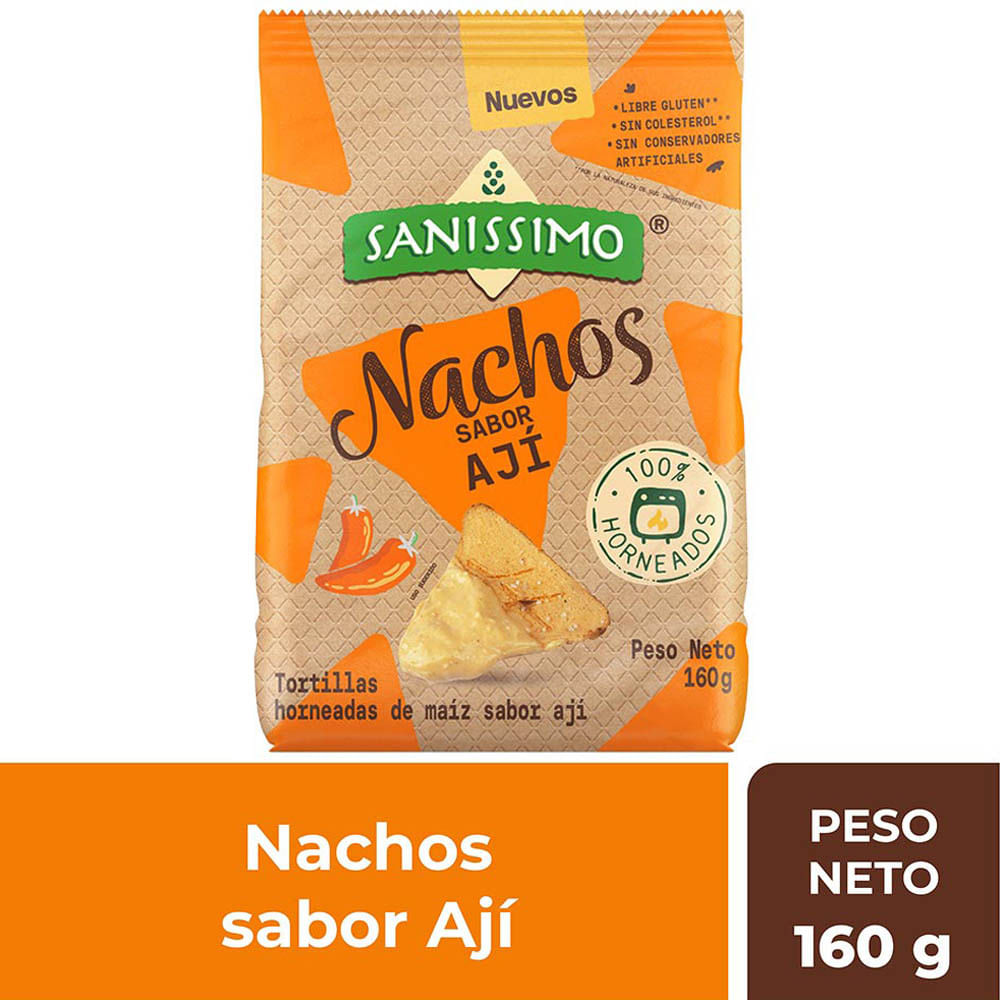 Nachos SANISSIMO Sabor Ají Bolsa 160g