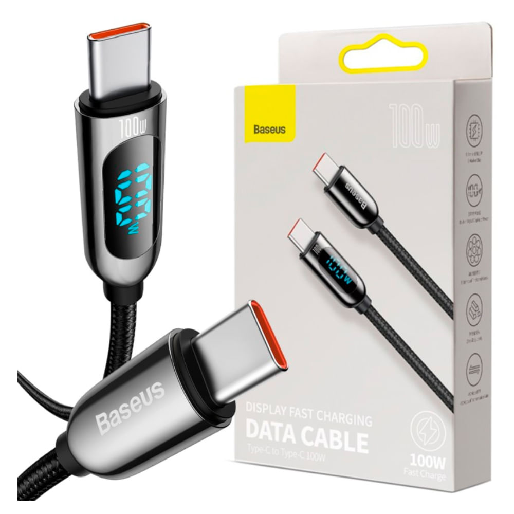 Cable Cargador de  Carga Rapida 100W Baseus TIPO C a TIPO C 2m