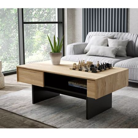 Mesa de Centro Minimalista Louise Ventitas Home Duna y Negro