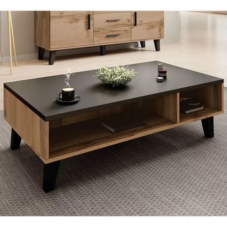 Mesa de Centro Vintage Gina 110cm Ventitas Home  Negro y Duna