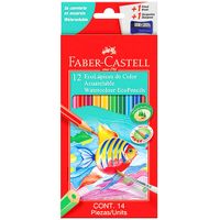 Lápices FABER CASTELL Eco-Lápices Color Acuarelable Caja 12un + Pincel + Tajador