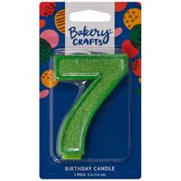Vela Deluxe Glitter Número 7  BAKERY CRAF