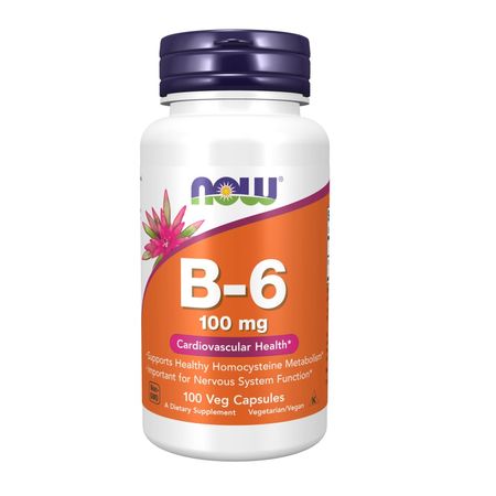 Vitamina B6  Now Foods x Cápsula, 100 cápsulas, 100 mg