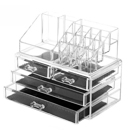 Organizador 4 Cajones para Maquillaje y Joyas Acrílico Transparente