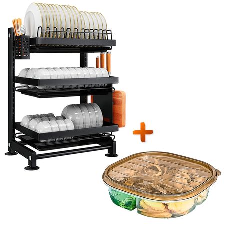 Organizador Escurridor de Platos GL5 Y Táper 4 Divisiones N03 MR