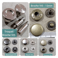 300 Juegos de Broches Metálicos 12mm Vt5 Más Juego de Troquel Dado