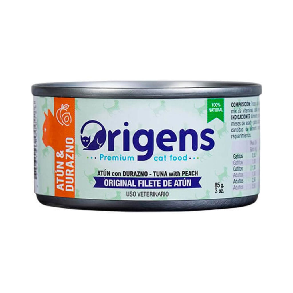 Comida húmeda para gatos Origens Filete de Atún & Durazno 85 gr