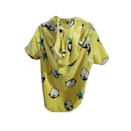 Pijama de Felpa Hipoalergénica con Capucha para Perros/Gatos Piguino Amarillo Talla 6