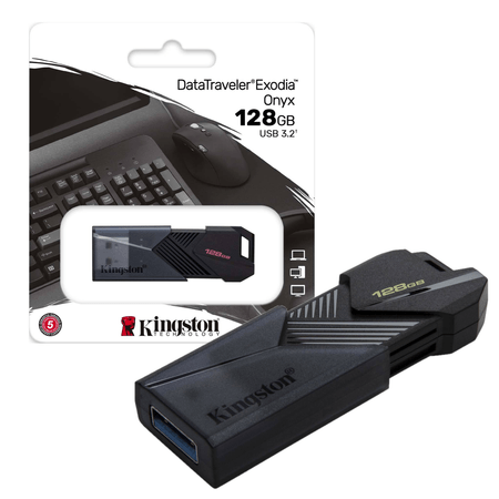 USB Kingston 128GB Retractil Onyx