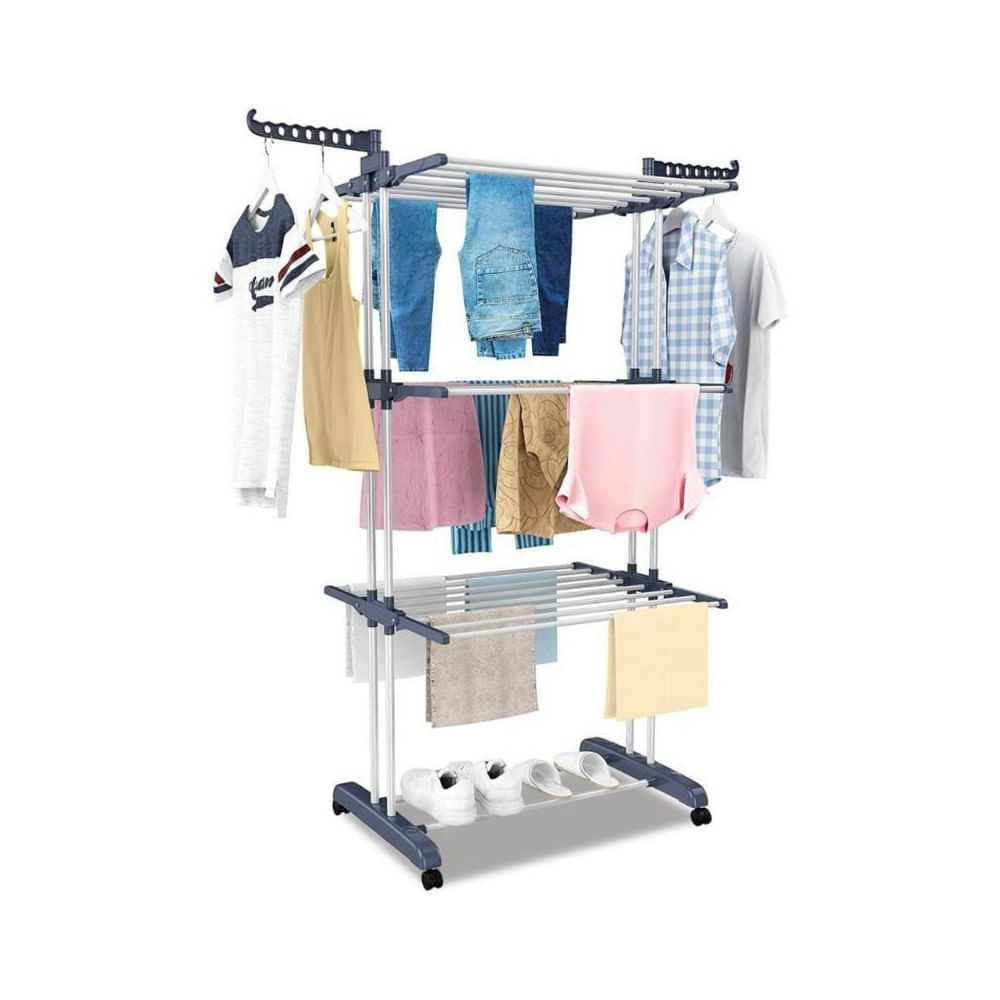 Colgador de Ropa Tendedero Organizador Plegable Perchero 4 Niveles