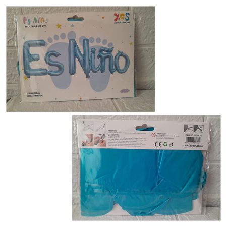 Globos Decorativos Letras Para Baby Shower Es Niño Celeste