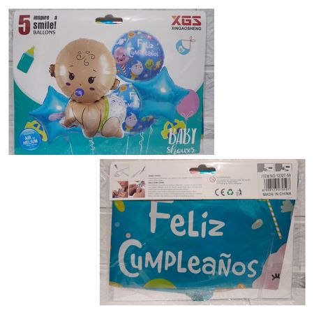 Set De Globos Decorativos Para Baby Shower Cumpleaños Celeste