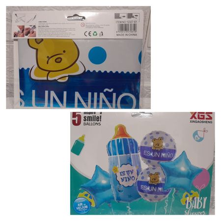 Set De Globos Decorativos Para Baby Shower Es Niño Celeste