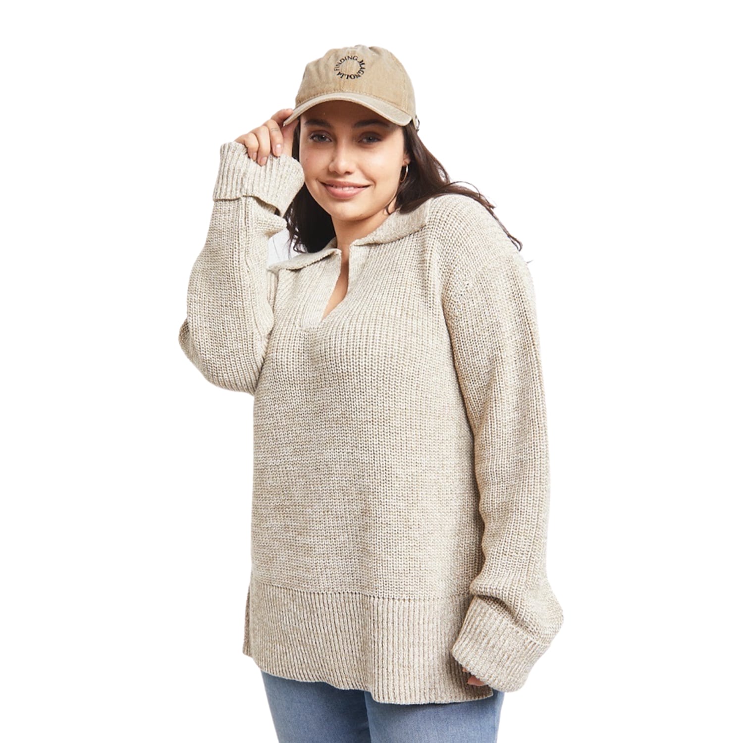 Chompa Cuello V Finding Magnolia Beige ML