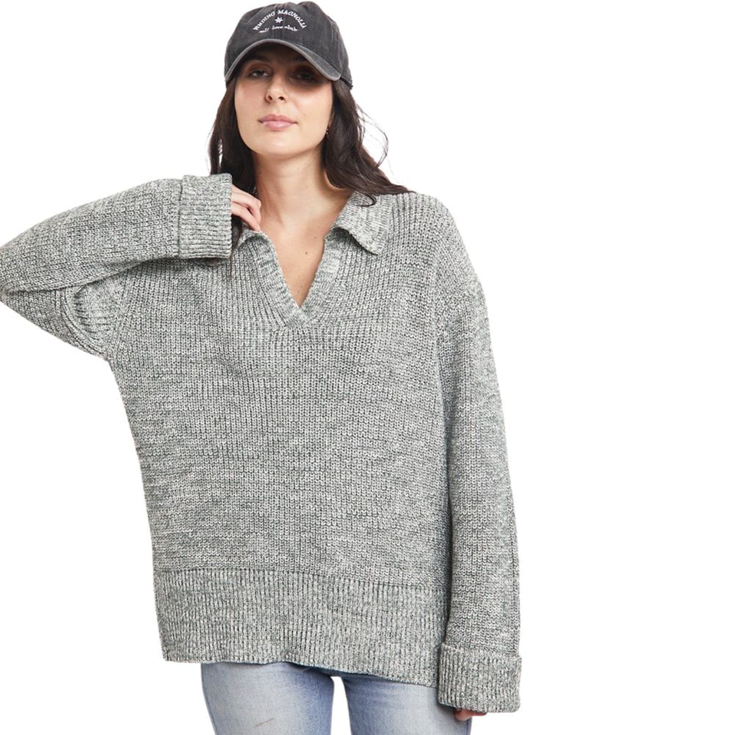 Chompa Cuello V Finding Magnolia Verde XS