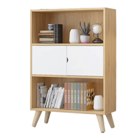 Librero Estante Luichan Color Carvalo y Blanco Muebles Bonno
