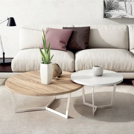 Mesa de Centro Moderna Dúo Lilian Duna y Blanco R&R Muebles