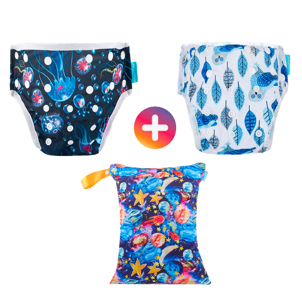 Pañal de Natación Pack x 2 Unidades + Bolsa Impermeable SM03