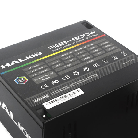 Fuente de Poder Halion RGB-600W ATX Ventilador silencioso de 120mm RGB