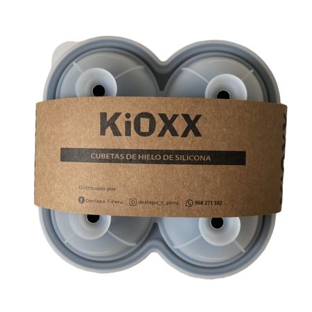 Cubeta de Silicona de Hielos Circulares Kioxx 4 Cavidades Gris
