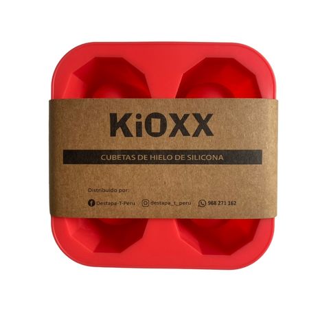 Cubeta de Silicona Vaso Shot 4 Cavidades KiOXX Rojo