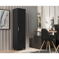 Estante vertical multiusos con ruedas y llave Peyton color Negro TU MESITA