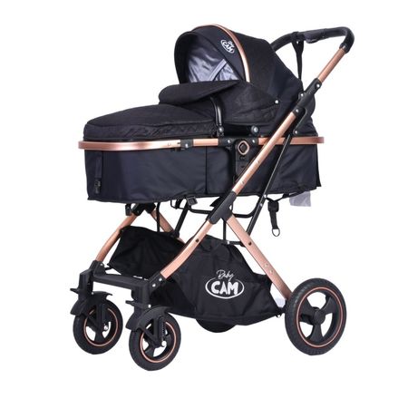 Coche moises Galaxy de aluminio Baby CAM con bolso pañalero negro