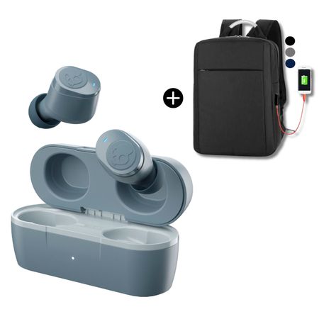 Audifono Bluetooth Skullcandy Jib True Wireless 5.0 Gray mas Mochila