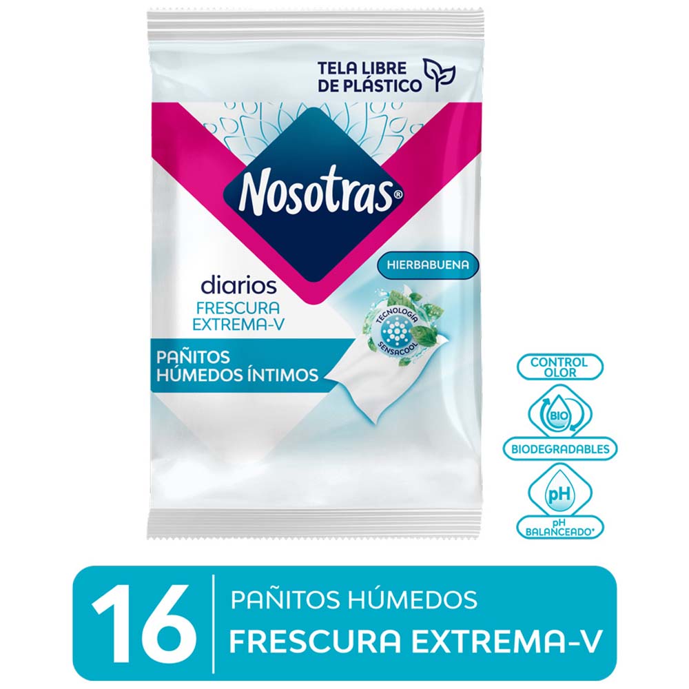 Pañitos Íntimos NOSOTRAS Frescura Extrema Paquete 16un