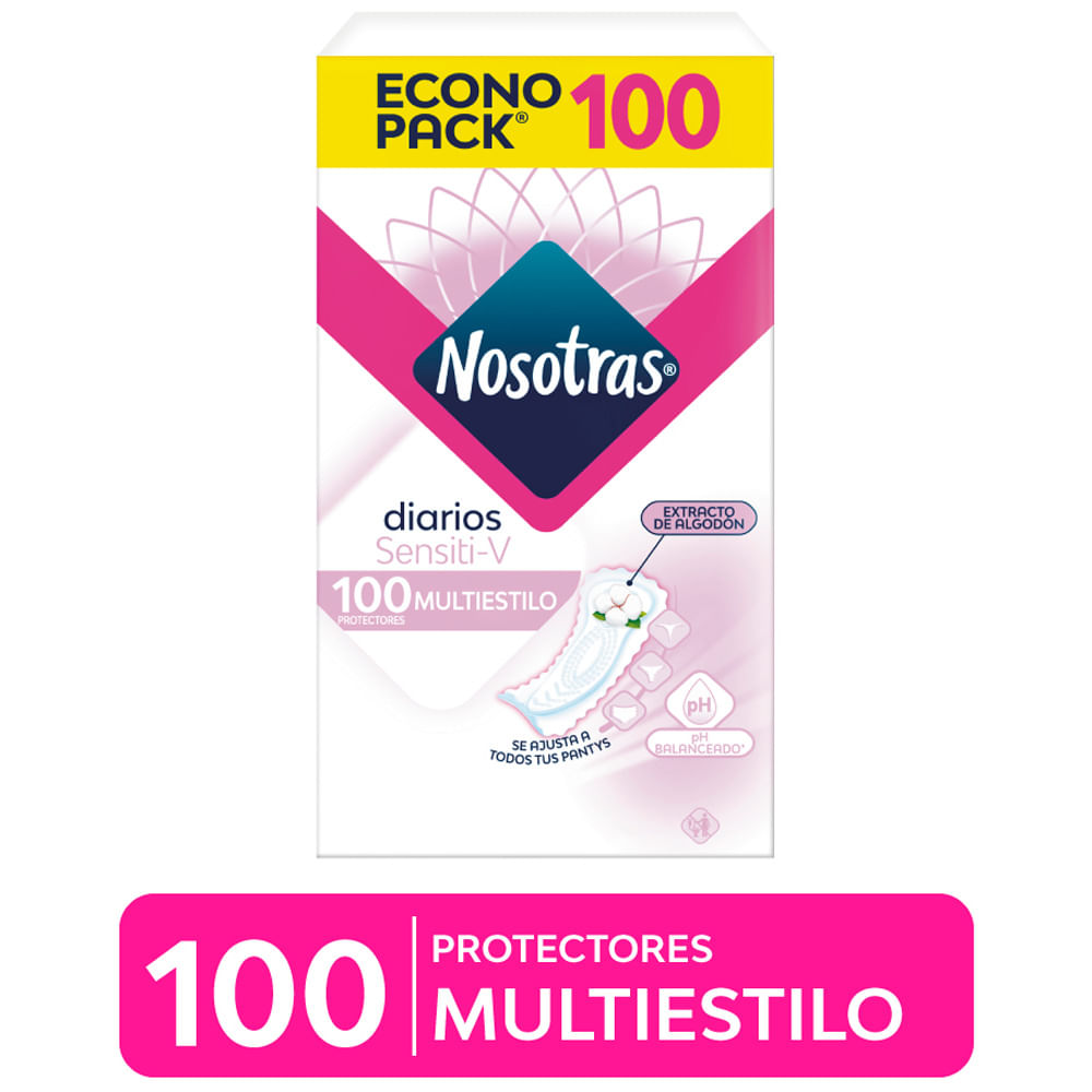 Protectores Diarios NOSOTRAS Sensiti-V Paquete 100un