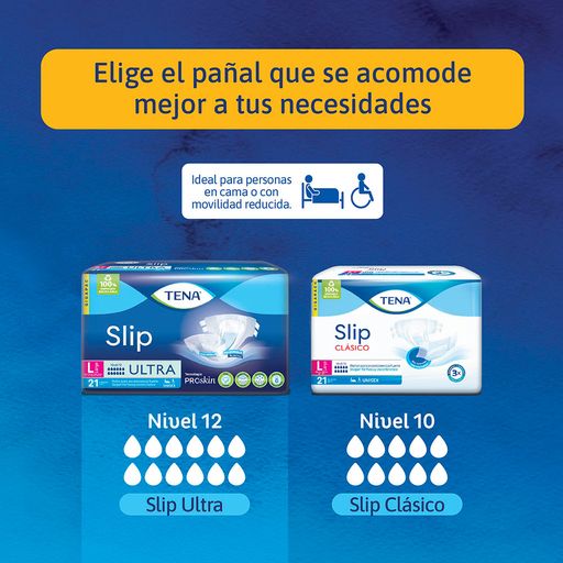 Pañal para Adulto TENA Slip Ultra Incontinencia Fuerte Talla M Paquete 9un