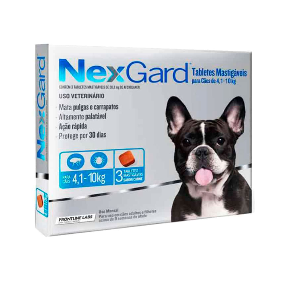 Antipulgas para Perros Nexgard de 4.1 a 10 Kg x 3 Tabletas