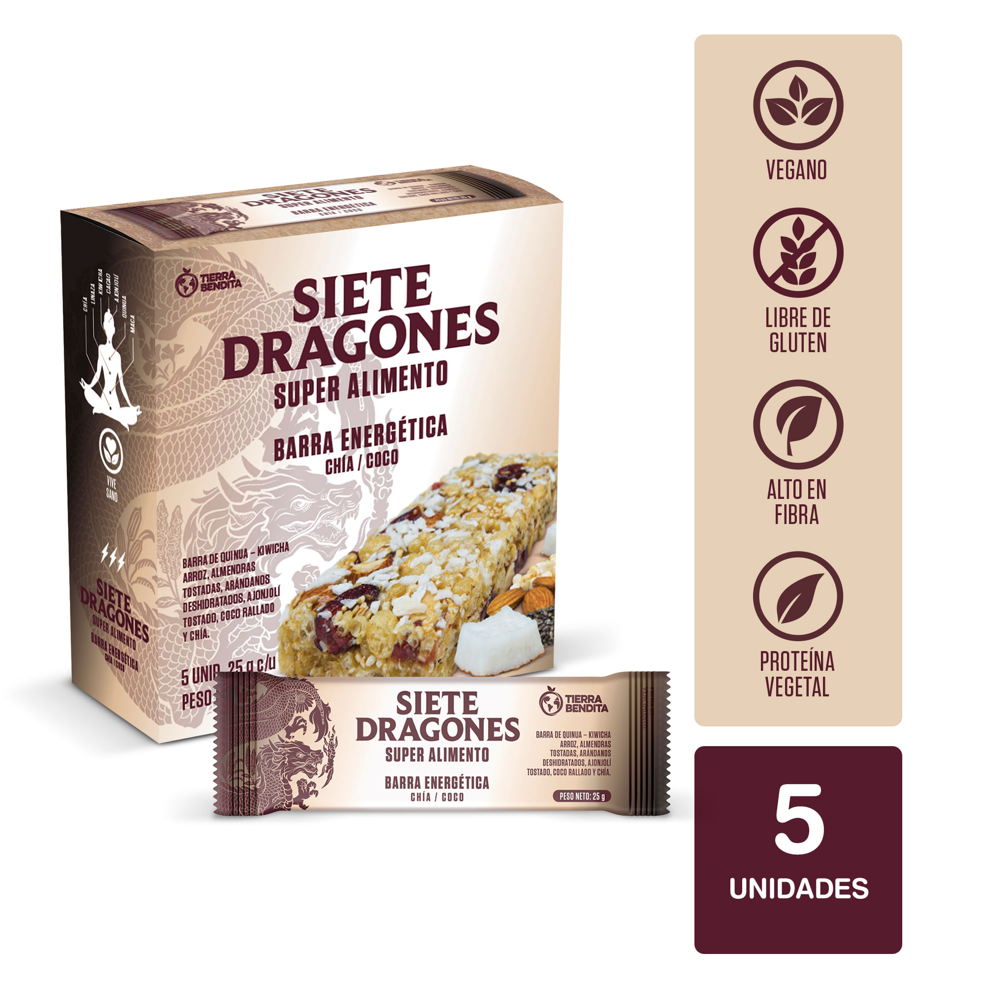 Barra Energética SIETE DRAGONES Caja 5un