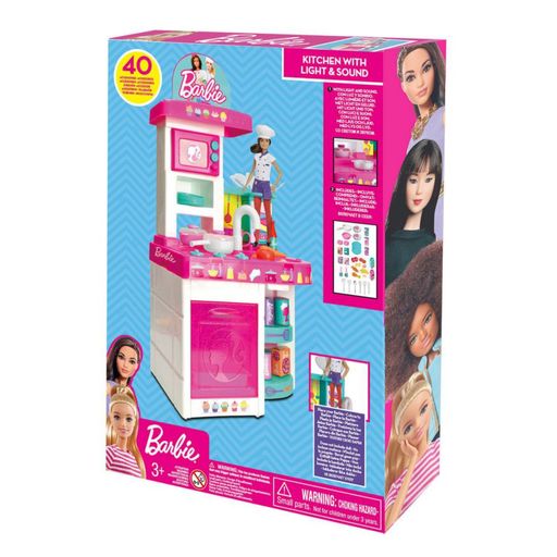 BARBIE Cocina Luz y Sonido 34 Accesorios Barbie