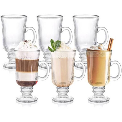 Tazas de café, juego de tazas de café de vidrio, taza de café, tazas de té,  juego de tazas de té de cristal, 14 onzas, juego de 4