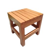 Banquito Porta Macetero de Madera Alpina Cuadrado en Caramelo