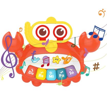 Teclado Electrónico Musical Con Forma De Cangrejo – Juguete De Piano Para Bebés, De Colores Surtidos, Ligero Y Portátil. Ideal Para Estimular Oído, Coordinación Y Desarrollo Temprano.
