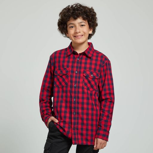 CAMISA NIÑO MANGA LARGA ROJA