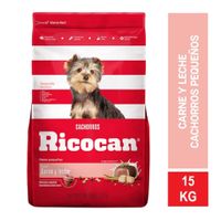 Comida para Perro Ricocan Cachorros Carne y Leche Razas Pequeñas 15 Kg