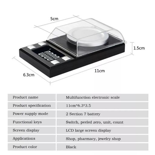 Mitzu® Báscula digital gramera, plato de acero inoxidable