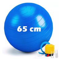 Pelota Yoga 65 cm con Inflador Genérico Azul