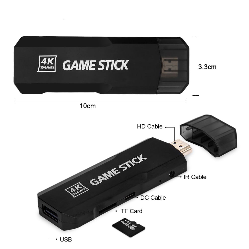 Consola Retro Game Stick X2 Plus 128 GB 4K HD Ps1 Psp Sn64 40000 Juegos con Mandos Recargables