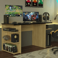 Escritorio Gamer Bejamin color Haya/NegroTU MESITA
