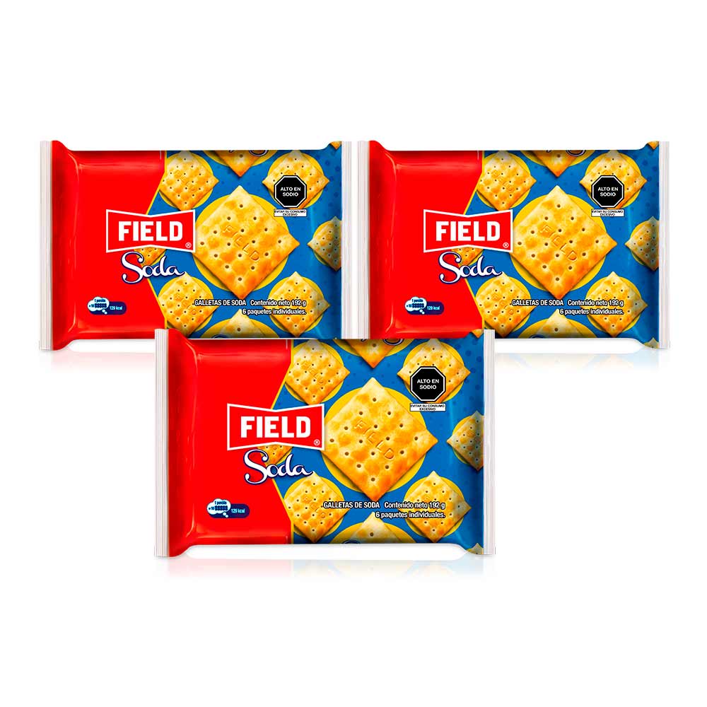 Pack Galletas Soda FIELD Sixpack x 3un